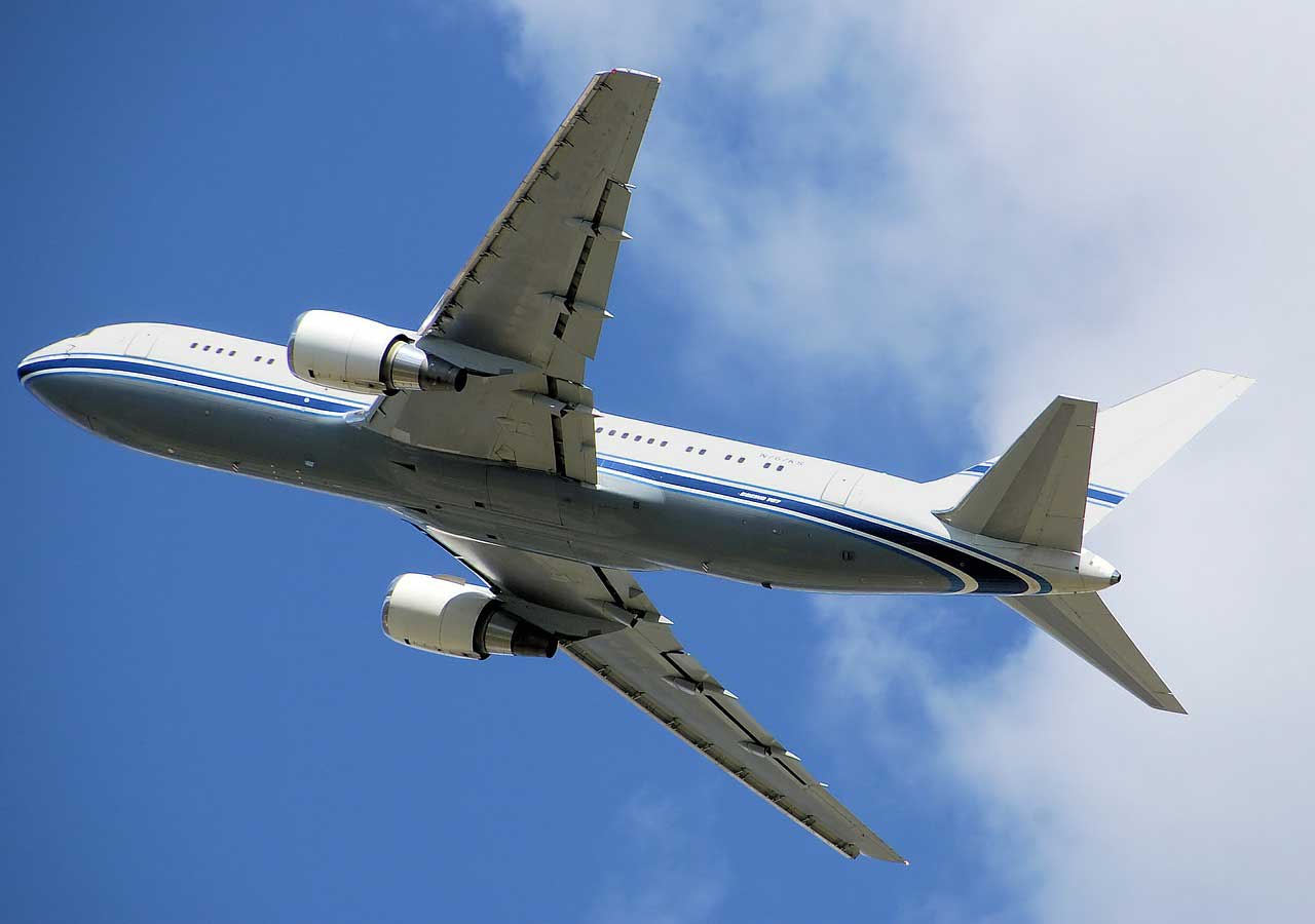 Passenger jet lifting off