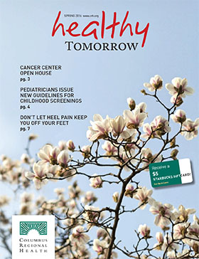 Healthy Tomorrow Spring 2016 issue cover