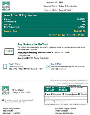 New CDI sample billing statement