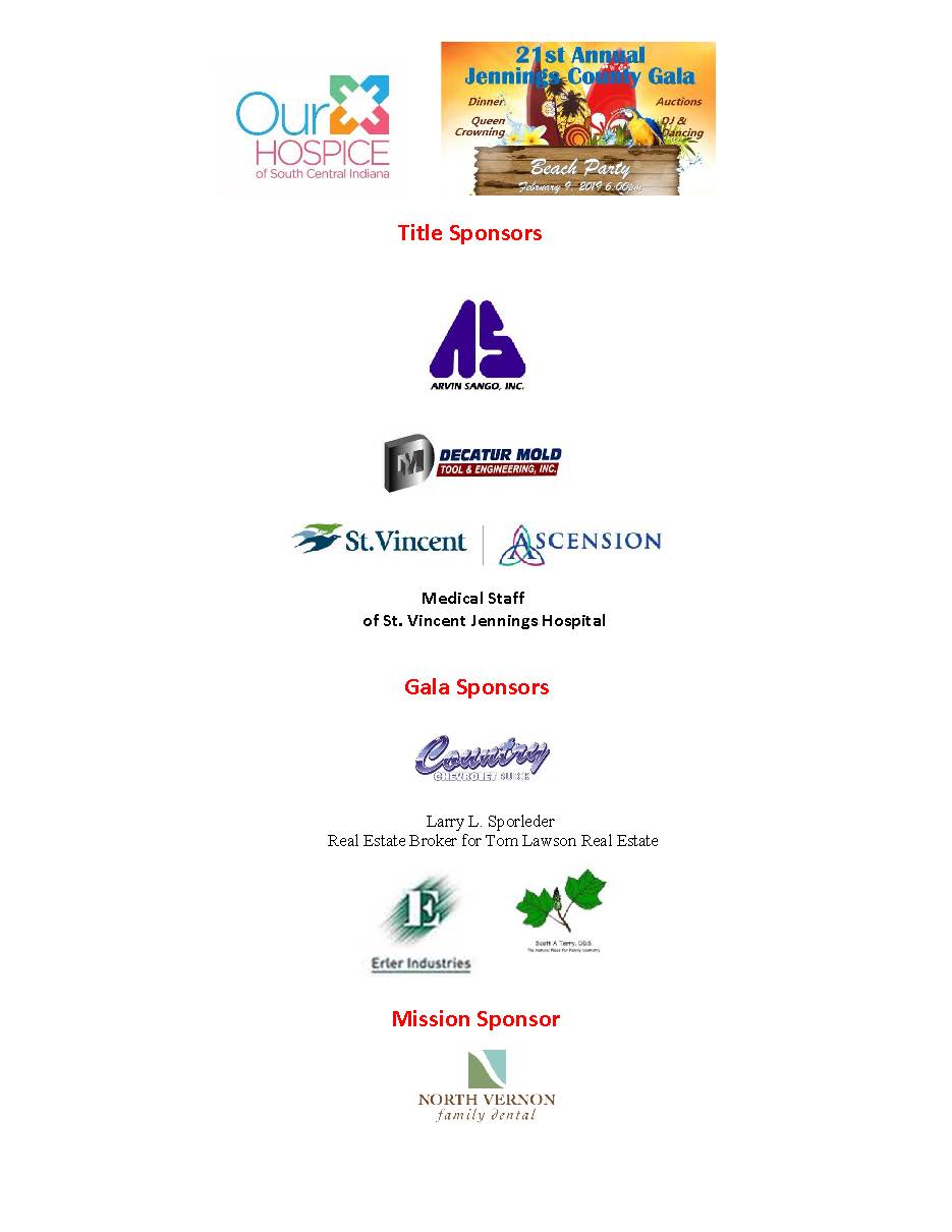 Jennings Gala Sponsors