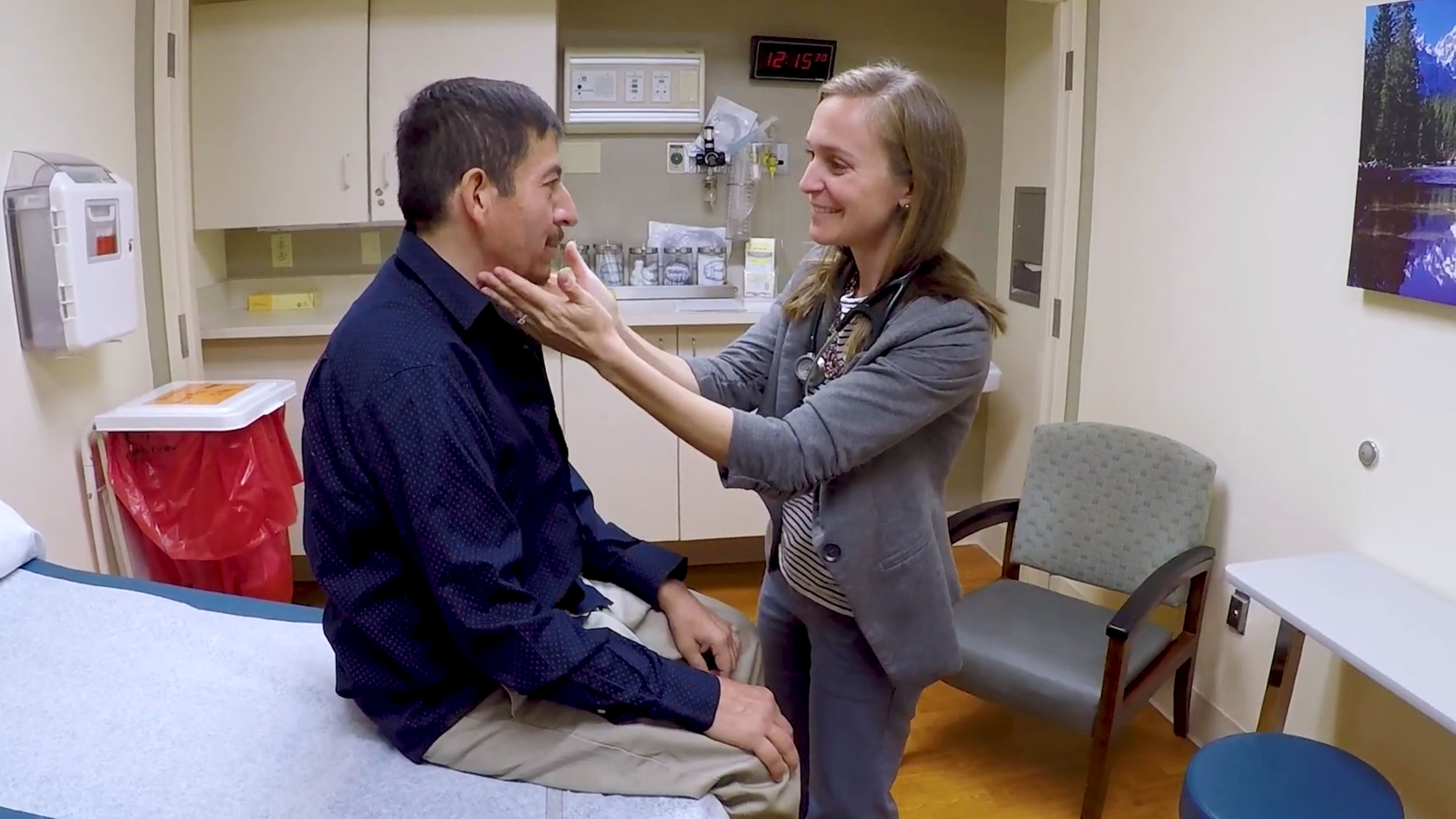 Female physician with patient during appointment.