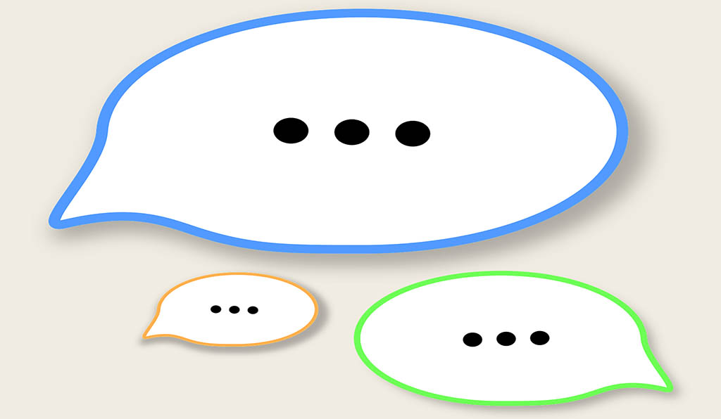 survey-talk-bubbles Illustration showing dialogue bubbles.